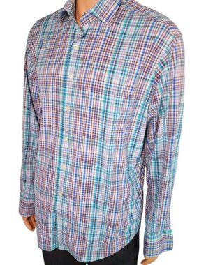 Peter Millar Summer Comfort Button Down Shirt Mens XL Colorful Checks